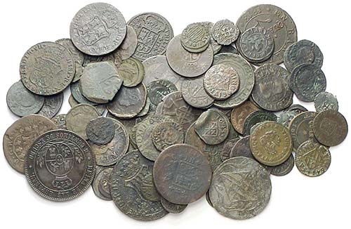 Lote de 197 monedas en cobre, casi ... 
