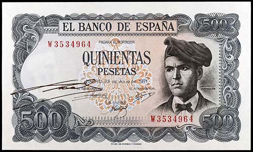 1971. 500 pesetas. (Ed. D74a) (Ed. ... 