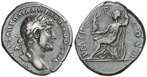 (121-123 d.C.). Adriano. Denario. ... 