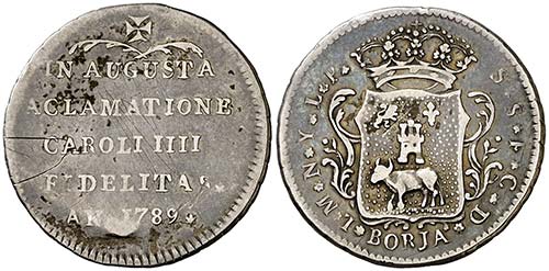1789. Carlos IV. Borja. Medalla de ... 