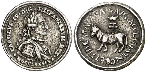 1789. Carlos IV. Caravaca. Medalla ... 