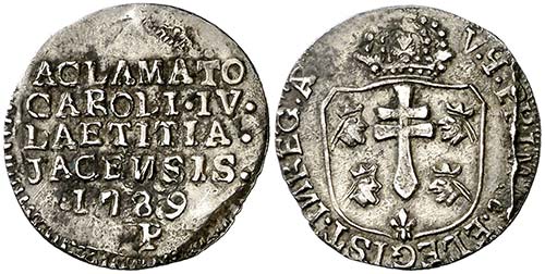 1789. Carlos IV. Jaca. Medalla de ... 