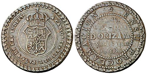 1790. Carlos IV. Orizaba. Medalla ... 