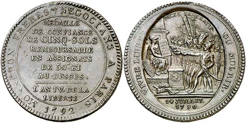 1792. Francia. Banca Monneron. ... 