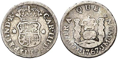 1767. Carlos III. Lima. JM. 1/2 ... 