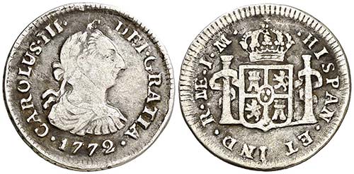 1772. Carlos III. Lima. JM. 1/2 ... 