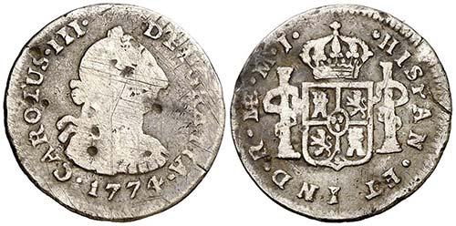 1774. Carlos III. Lima. MJ. 1/2 ... 