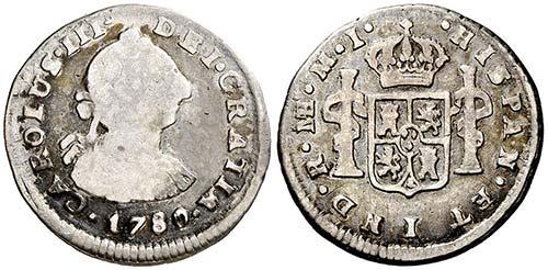 1780. Carlos III. Lima. MI. 1/2 ... 