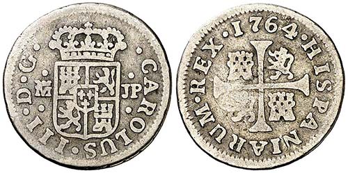 1764. Carlos III. Madrid. JP. 1/2 ... 