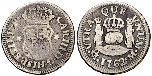 1762. Carlos III. México. M. 1/2 ... 