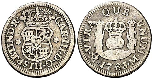 1763. Carlos III. México. M. 1/2 ... 