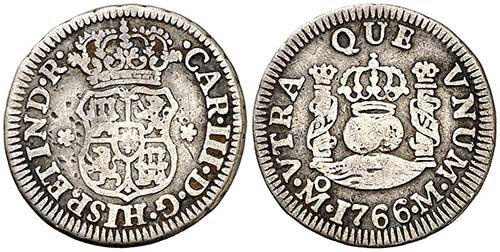1766. Carlos III. México. M. 1/2 ... 