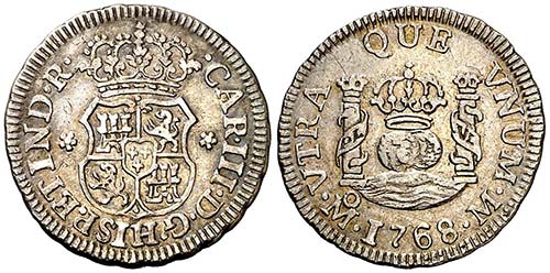 1768. Carlos III. México. M. 1/2 ... 