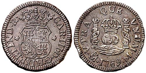 1769. Carlos III. México. M. 1/2 ... 