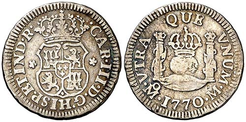 1770. Carlos III. México. M. 1/2 ... 