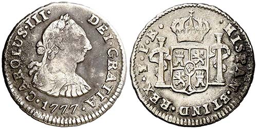 1777. Carlos III. Potosí. PR. 1/2 ... 