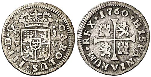 1760. Carlos III. Sevilla. JV. 1/2 ... 