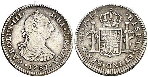 1781. Carlos III. México. FF. 1 ... 