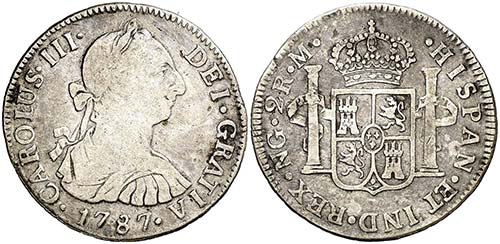 1787. Carlos III. Guatemala. M. 2 ... 
