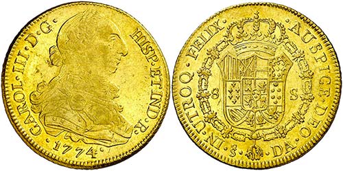 1774. Carlos III. Santiago. DA. 8 ... 