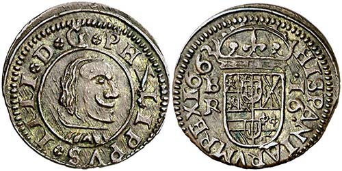 1663. Felipe IV. Burgos. R. 16 ... 