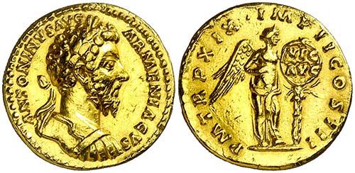 (165 d.C.). Marco Aurelio. Áureo. ... 