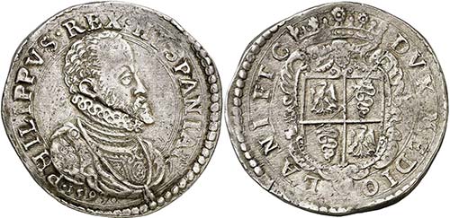 1593. Felipe II. Milán. 1 escudo. ... 