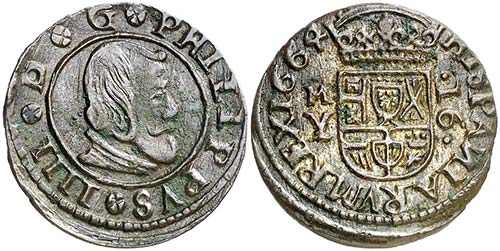 1664. Felipe IV. M (Madrid). Y. 16 ... 