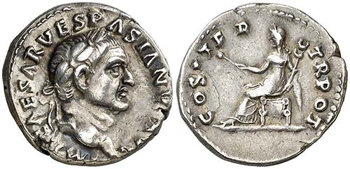 (70 d.C.). Vespasiano. Denario. ... 