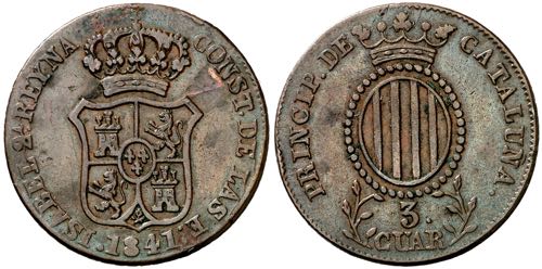 1841. Isabel II. Barcelona. 3 ... 