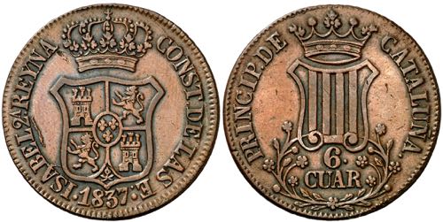 1837. Isabel II. Barcelona. 6 ... 