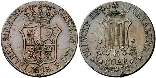 1843. Isabel II. Barcelona. 6 ... 