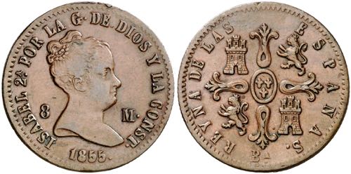 1855. Isabel II. Barcelona. 8 ... 