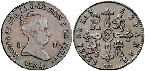 1838. Isabel II. Segovia. 8 ... 