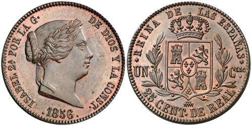 1856. Isabel II. Segovia. 25 ... 