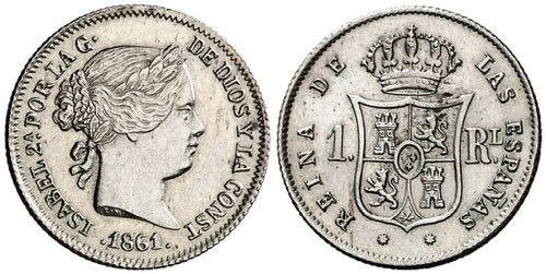 1861/0. Isabel II. Barcelona. 1 ... 