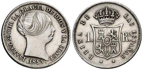 1853. Isabel II. Madrid. 1 real. ... 