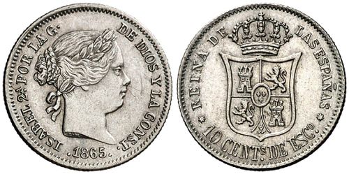 1865. Isabel II. Sevilla. 10 ... 