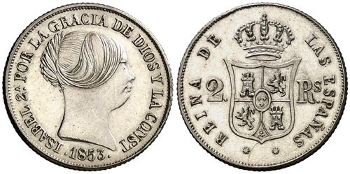 1853. Isabel II. Barcelona. 2 ... 