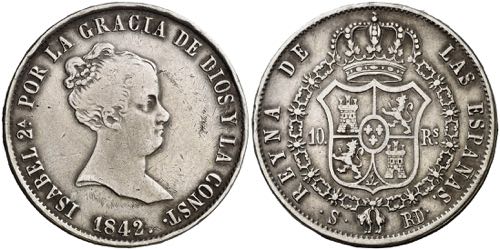 1842. Isabel II. Sevilla. RD. 10 ... 
