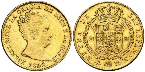 1846/0. Isabel II. Barcelona. PS. ... 