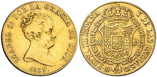 1835. Isabel II. Madrid. CR. 80 ... 
