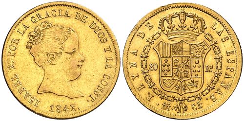 1843. Isabel II. Madrid. CL. 80 ... 