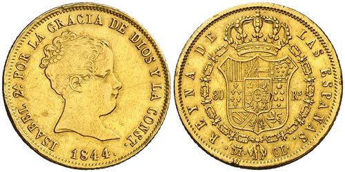 1844. Isabel II. Madrid. CL. 80 ... 