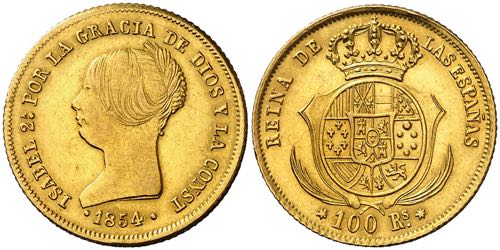1854. Isabel II. Sevilla. 100 ... 