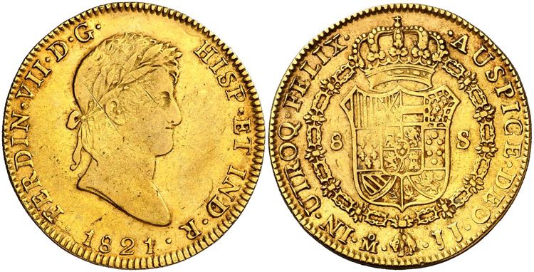 1821. Fernando VII. México. JJ. 8 ... 