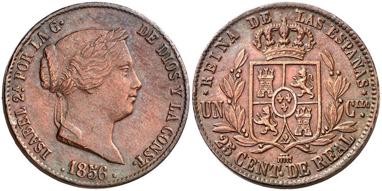 1856. Isabel II. Segovia. 25 ... 
