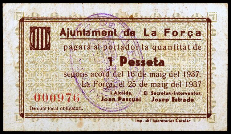 Força, La. 1 peseta. (T. 1214a). ... 