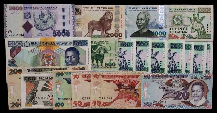 Tanzania. 19 billetes de distintos ... 