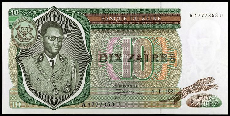 Zaire. 1981. Banco de Zaire. 10 ... 